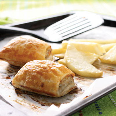 Sausage rolls and chips