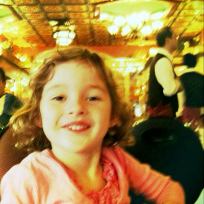my happy daughter in a chinese restaurant
