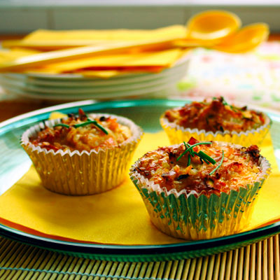 Tuna, rice & zucchini puffs