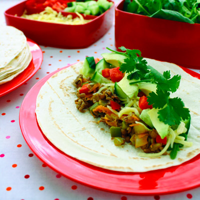Beef & lentil fajita recipe