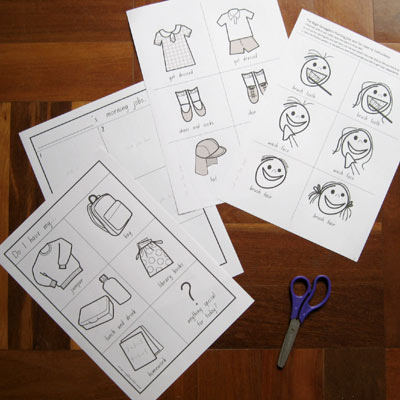 a poster of morning jobs to help the kids get organised