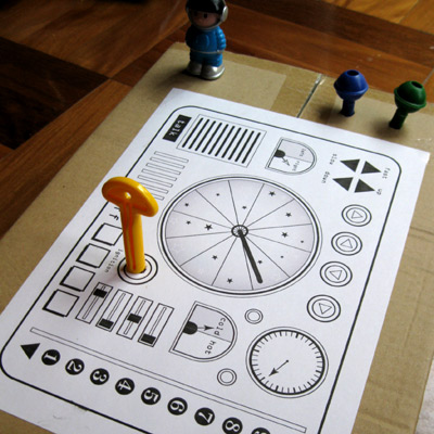 spaceship dashboard craftsheet for kids