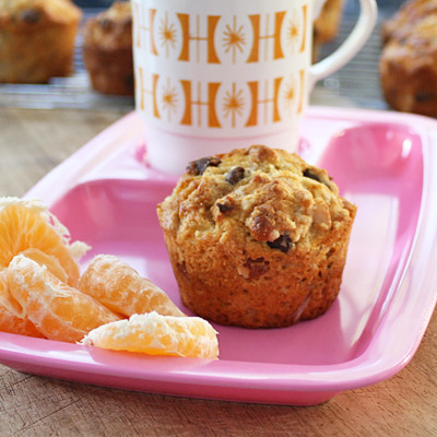 vegie smugglers choc chip almond and banana muffin