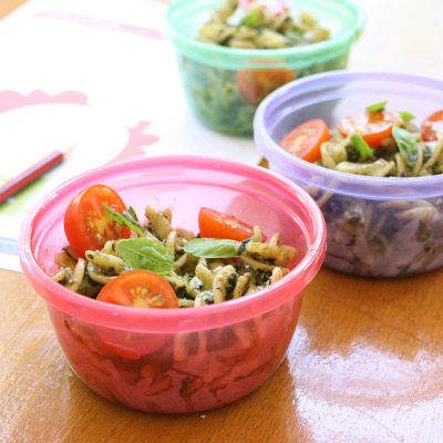 Vegie Smugglers pesto pasta salad