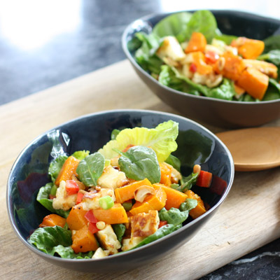 Pumpkin & haloumi salad.