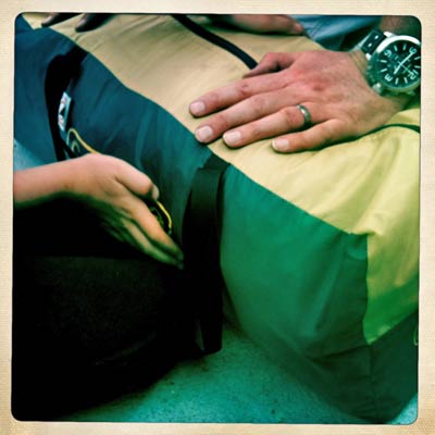 The tent. Smaller than we remembered.