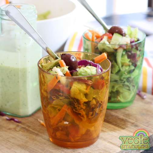 Salad. I eat heaps of salad. Top it with this amazing dressing.